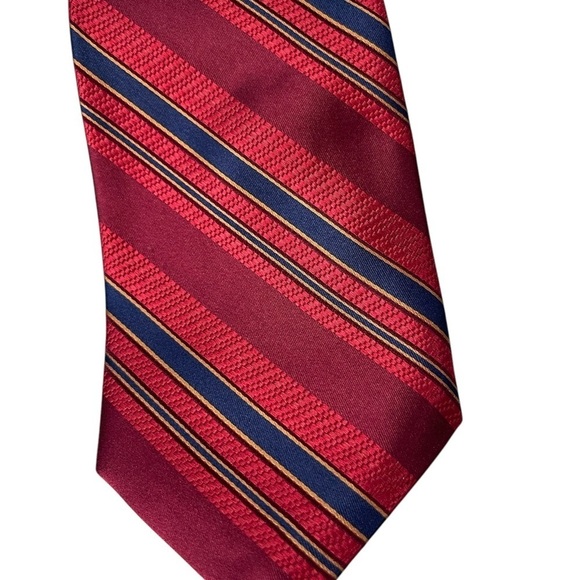 Robert Talbott Best of Class Nordstrom Red Blue striped  Repp Tie 58 X 4 inches - Picture 1 of 6